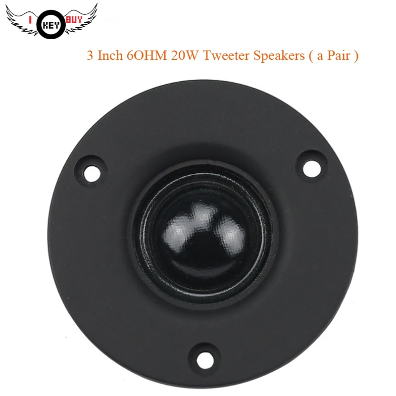 

I Key Buy 3 inch 6Ohm 2-Way Car Tweeter Speaker Silk Film Hifi Car Sound Box NdFeb Treble 25 Core Loudspeaker a Pair