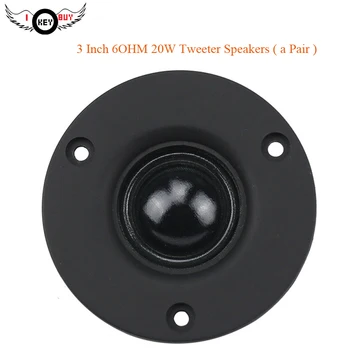 

I Key Buy 3 inch 6Ohm 2-Way Car Tweeter Speaker Silk Film Hifi Car Sound Box NdFeb Treble 25 Core Loudspeaker a Pair