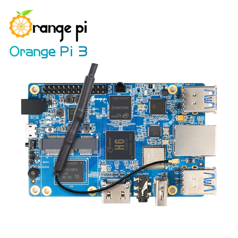 Orange Pi 3 Set1: OPI 3+ блок питания, H6 1GB LPDDR3+ 8GB EMMC Flash Gigabyte AP6256 BT5.0 Поддержка Android 7,0, Ubuntu, Debian