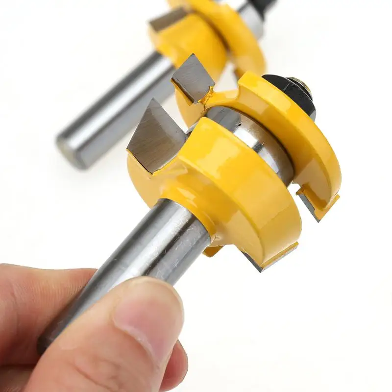 2pcs 1/2" Carbide Wood Milling Cutter Wood Cutter Shank Stacked Rail Stile Router Bit Home