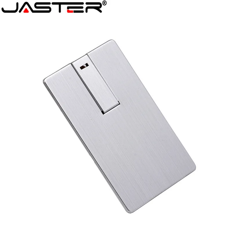 JASTER Usb флеш-накопитель 4 ГБ 8 ГБ 16 ГБ 32 ГБ 64 ГБ металлическая карта Флешка бизнес-подарок Usb флешка Кредитная карта флешка