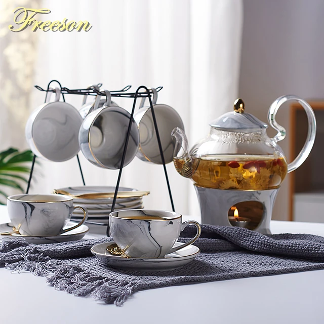 Conjunto De Chá 200ml Elegante Xícara De Café Porcelana Ouro Conjunto De Chá  Cerâmica Xícara De Café Café Espresso Caneca Britânica - Xícaras E Pires -  AliExpress