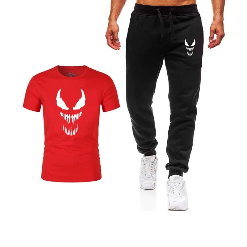 New Men's Sets T Shirts+pants men Brand clothing Two piece suit tracksuit Fashion Casual Tshirts Gyms Workout Fitness Sets