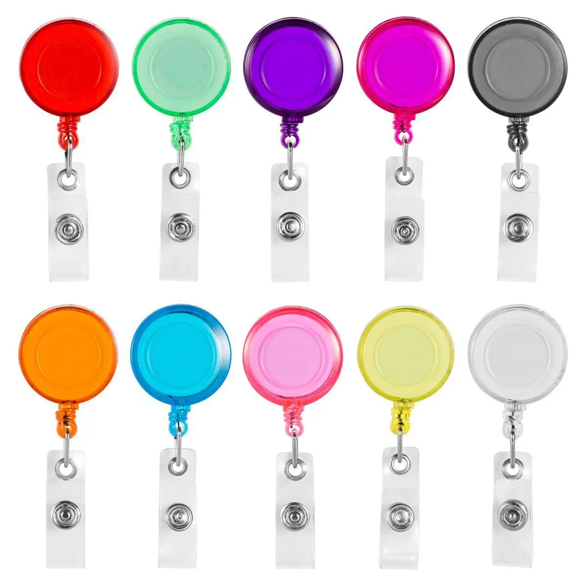 PPYY NEW Clip on Retractable Badge Reel with Belt Clip for ID Cards