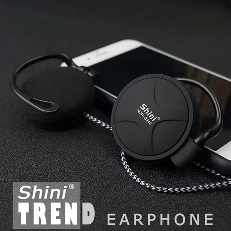 ShiniQ940 Headphones 3 5mm Wired Headset EarHook Super Bass Earphone For Mp3 Player Computer Mobile Telephone