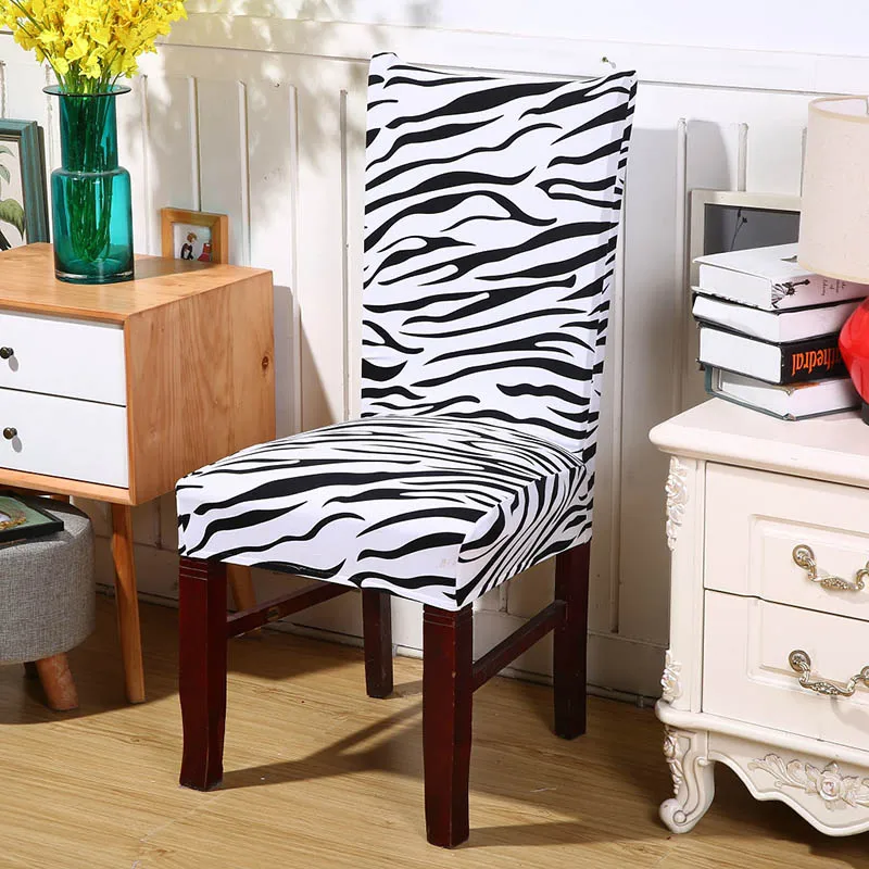 

Beach Style Printing Dining Chair Cover Removable Elastic Seat Chair Protector For Hotel Banquet Home Wedding Decoration