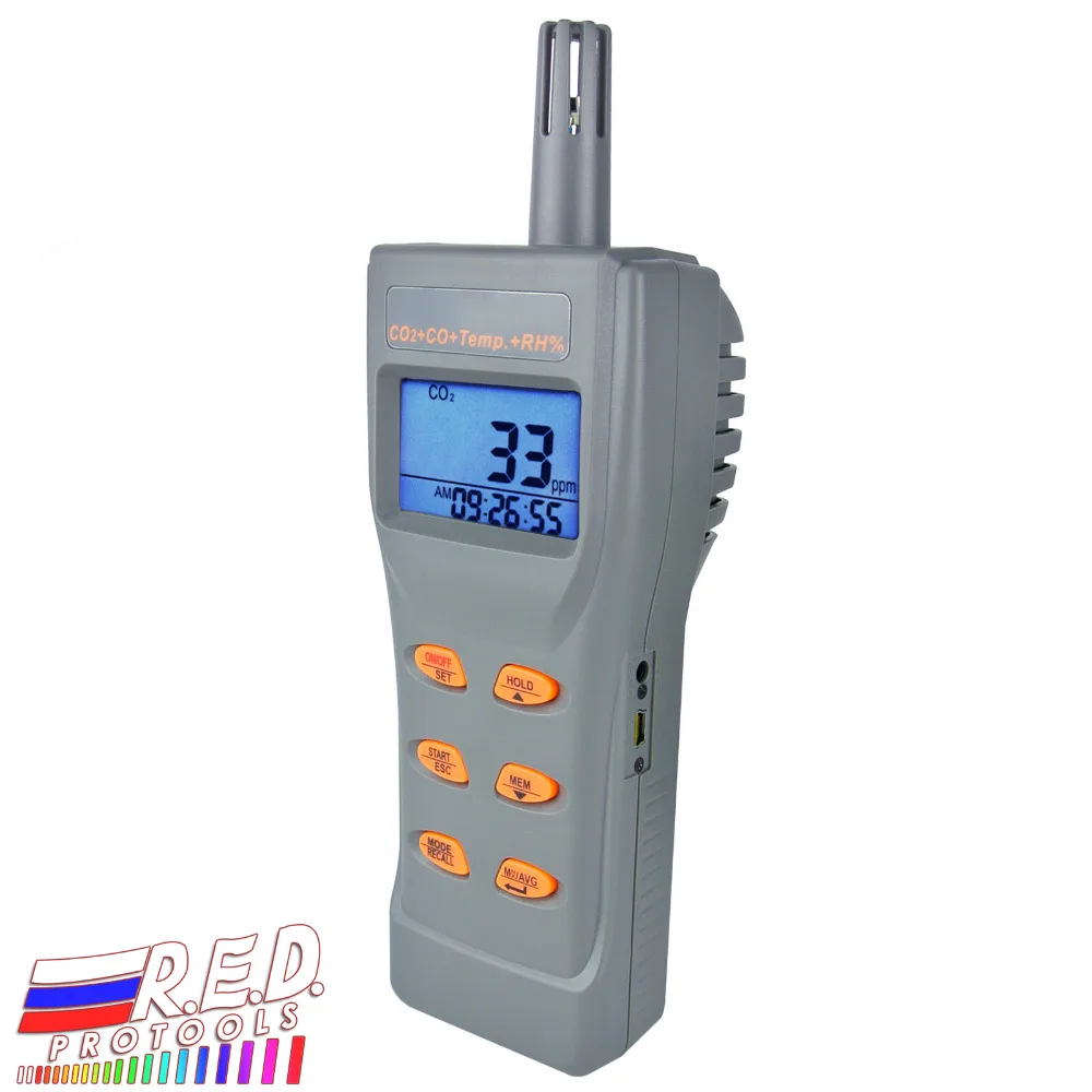 6 в 1 комбинированный Многофункциональный CO2 & CO температура влажность RH % DP WB USB