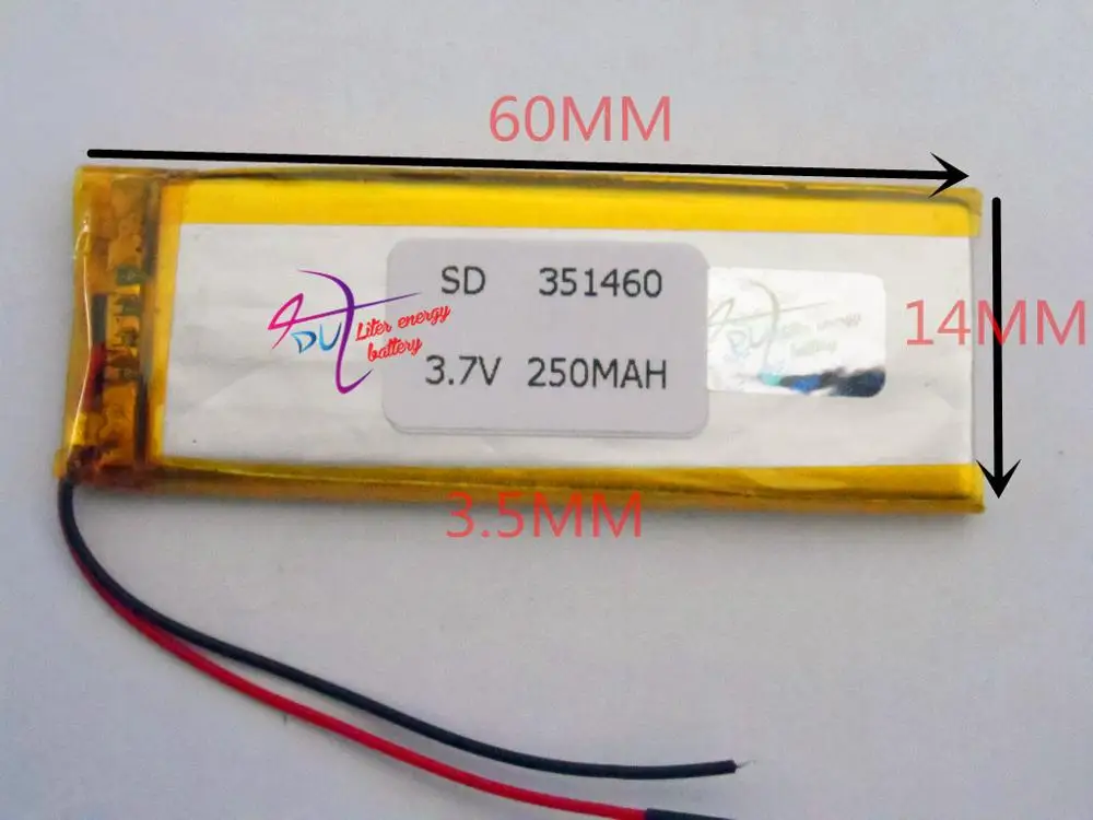 

best battery brand 351460 3.7V lithium polymer battery MP3 MP4 MP5 GPS 250mAh Pen Camera Battery