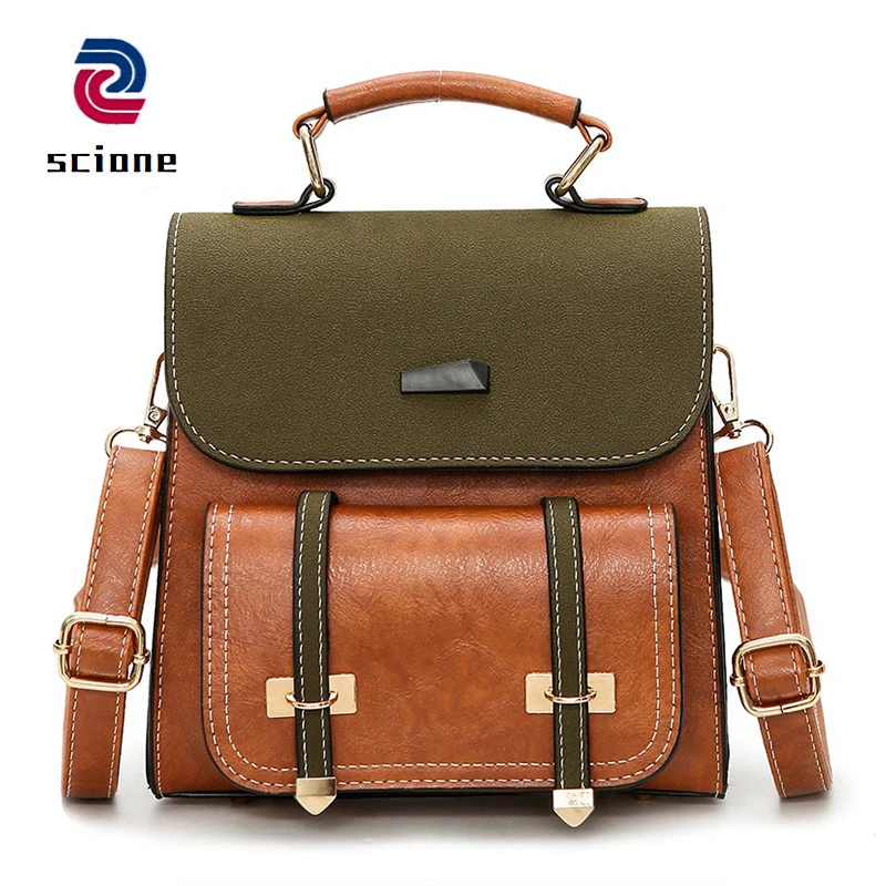 

Vintage Brown Women Bag High Quality Retro Leather School Backpack For Teenage Girls Korean Style Female Shoulder Bag School Bag