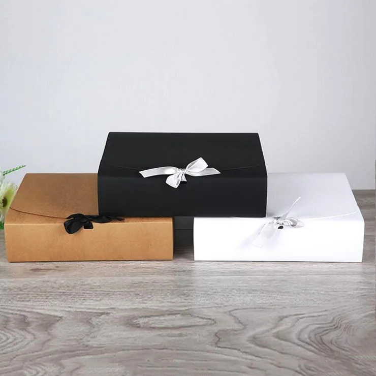 31*25.5*8 cm Large Kraft Paper Gift Box 15pcs Cosmetic Silk Scarf