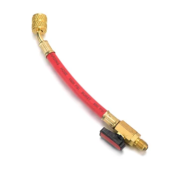 

Refrigerant R410A Recharge Hose Valve 1/4"Male SAE to 5/16'' Female A/C Tool