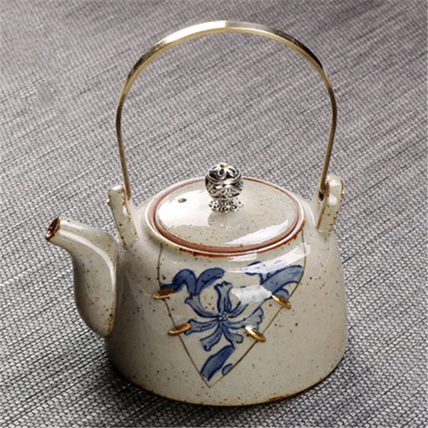220 мл японская керамика антикварный чайник бытовой чайник с медной кружка для пива с ручкой - Цвет: 6