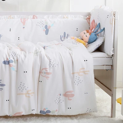 7pcs Top Quality Baby Crib Bedding Set Kit Berco Cot Bumper