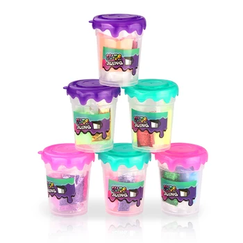 

6pcs Clear Slime DIY Toys Colours Slime Putty Stress Antistress Putty Clay Sludge Toy Dropshipping Glitter Powder