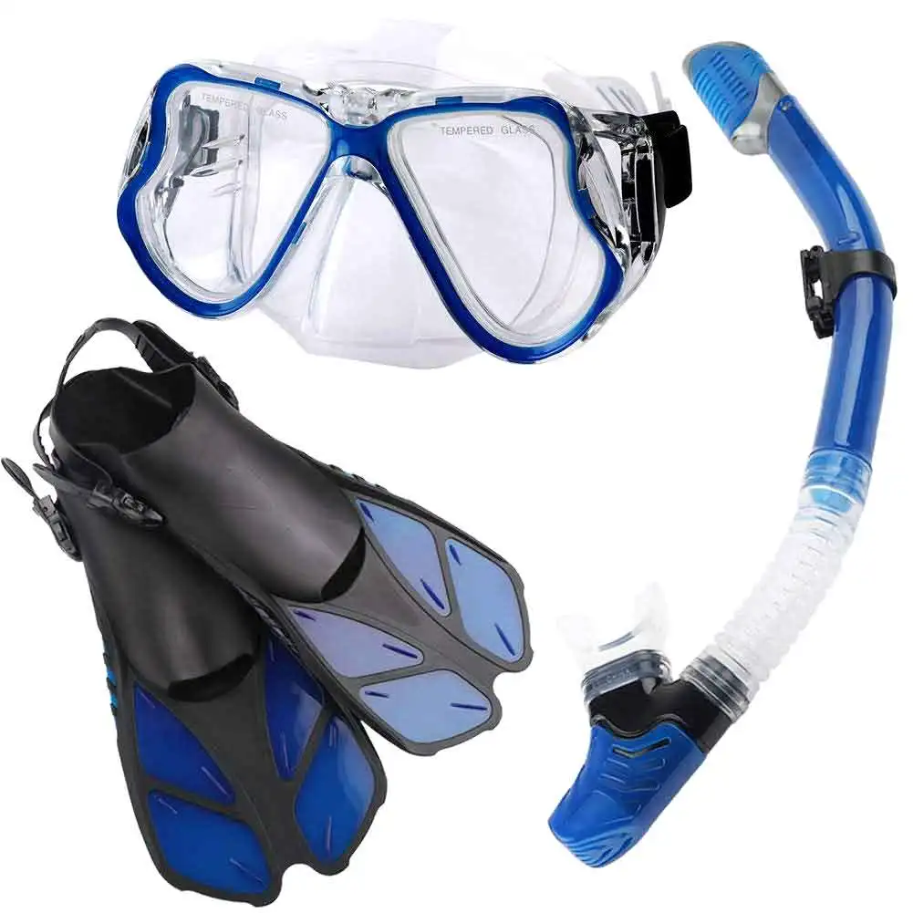 New Snorkeling Masks Swimming Mask Snorkel Scuba Underwater Diving Mask With swimming Fins
