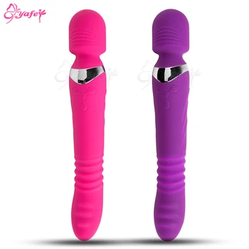 Female Magic Wand Massager 7 Speed Heating Vibrator Rotation thrusting dildo AV G spot Vibrators Clit Stimulator Adult Sex Toys 6