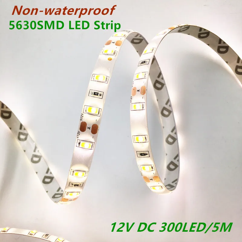 200 м/лот гибкие Светодиодные полосы SMD 5630 нет-Водонепроницаемый DC12V 60LED/m света холодный белый 6000 К теплый белый 3000 К