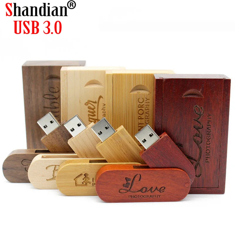 

SHANDIAN USB 3.0 (10 PCS free LOGO) wooden saber usb+box USB flash drive pendrive 4GB 16GB 32GB 64GB customer LOGO wedding gift