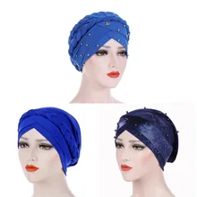 Новые мусульманские Шляпы Модная зимняя хлопковая шапка молочная шелковая шляпа женская шапка тюрбан индийская шапочка сетка для волос Кепка chemo летняя шапочка с раком