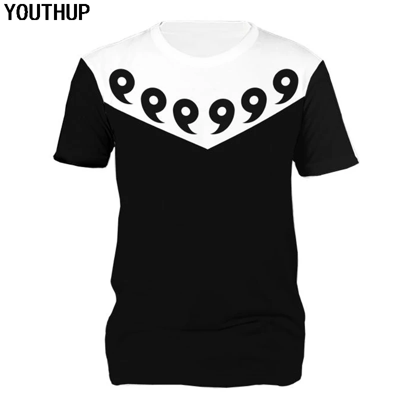 Футболка YOUTHUP мужская с принтом Шаринган крутая черная тенниска для косплея