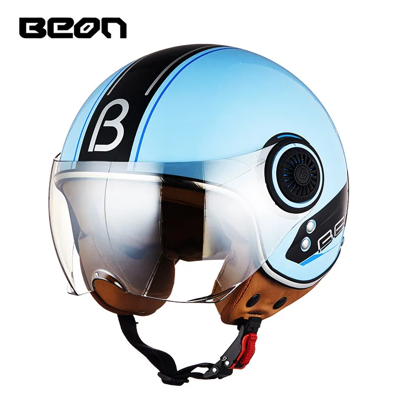 BEON B110B с открытым лицом 3/4 мотоциклетный шлем Casco Capacete, винтажный Ретро шлем, шлем для скутера ECE - Color: 2