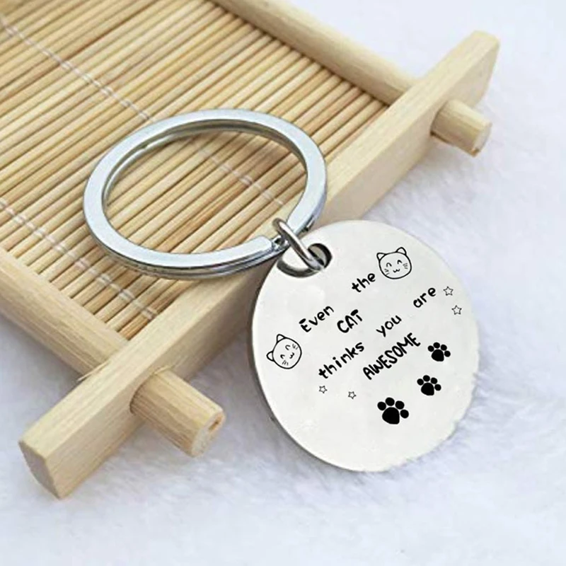 Cute Animal Pet Paw Footprint Keychain Even The Cat Thinks You Are Awesome Pendant Keyring For Women Friends Jewelry Key Chain | Украшения