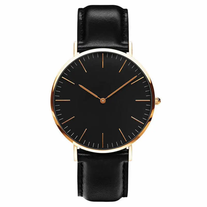 Без логотипа мужские нейлоновые черные модные брендовые Ctpor повседневные Дизайнерские мужские кварцевые часы Простой циферблат Мужские крутые наручные часы сталь Saat - Цвет: Leather 5