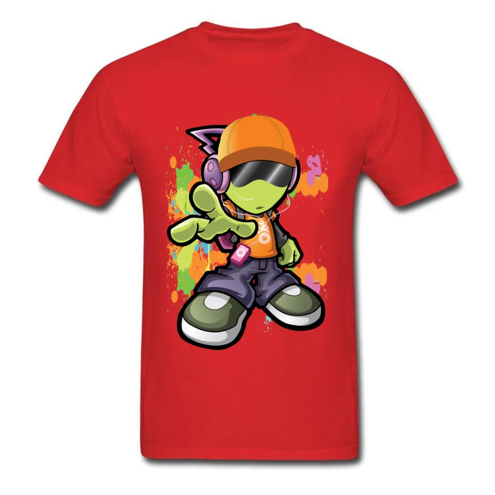 Dope Alien Plain Short Sleeve Printed On T Shirts 100% Cotton Fabric Crewneck Men's Tops Tees Normal Tee Shirts April FOOL DAY Dope Alien red