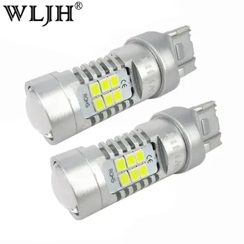 

WLJH 2x T20 7443 7440 LED Bulb 21W 800LM 2835 SMD Lens Car DRL Daytime Running Lights Parking Tail Brake Light Turn Signal Lamp