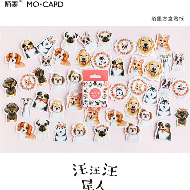 

Mo.Card dogs star mini paper diary sticker Scrapbooking Decoration label 1 lot = 1 pack = 45 pcs
