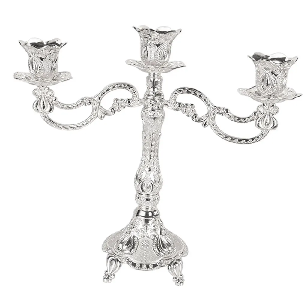1/3/5 Heads Vintage Desktop Candle Holder Candlestick Candelabra Mood Light Accessories Home Table Dining Decoratons