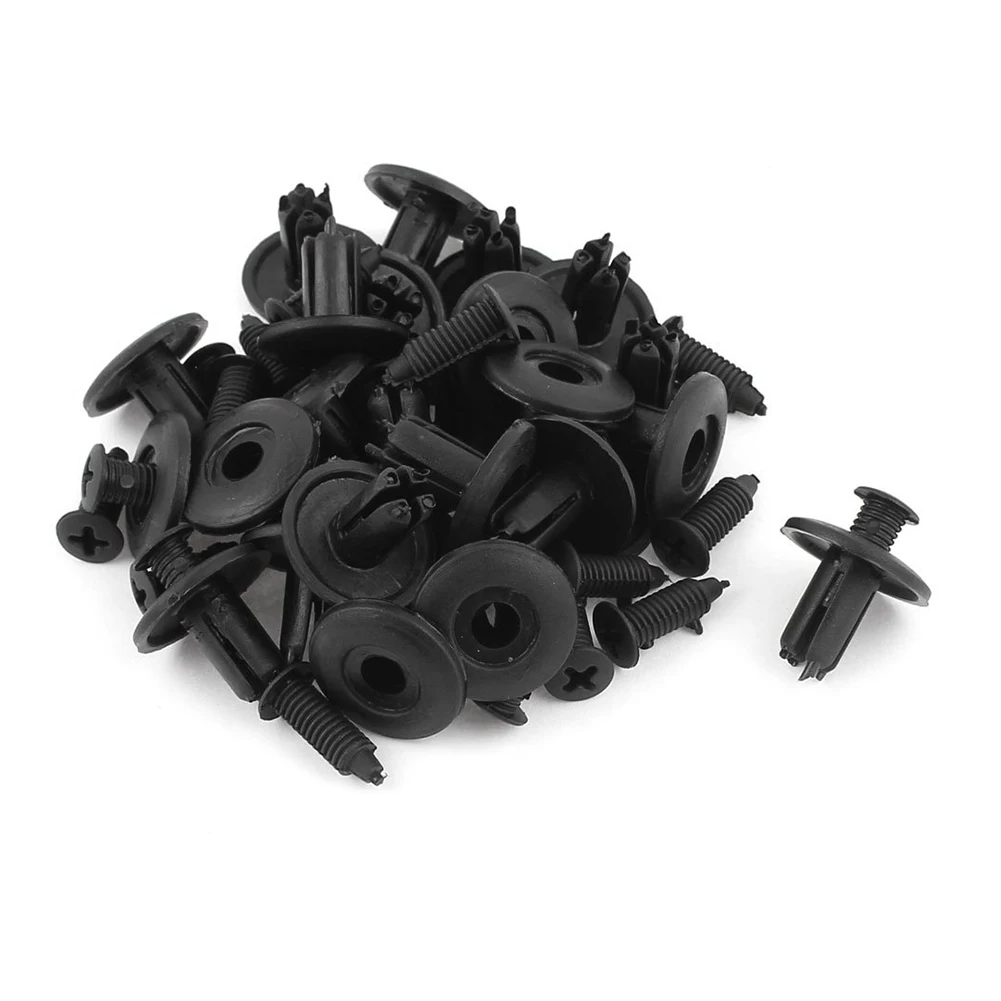 

25 Pcs Plastic Push in Bumper Fender Door Rivets Clip 8mm Hole Black