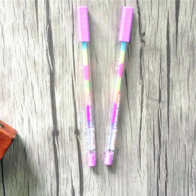 36 шт./партия, 6 цветов, новая модная цветная гелевая ручка, кисть для гуаши, для студентов, ручки для рисования, акция, подарок - Цвет: Purple cap