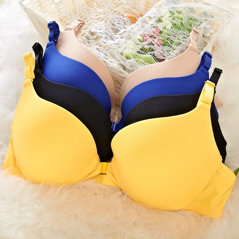  front button bra adjustable push up candy color glossy summer underwear sexy bra free shipping on s