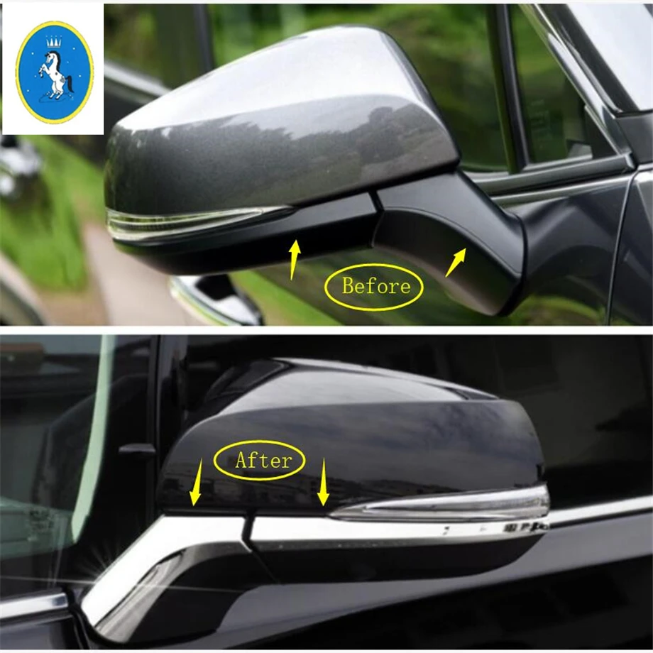 

Yimaautotrims Auto Accessory Side Door Rearview Mirror Streamer Strip Cover Trim ABS Chrome Fit For TOYOTA RAV4 RAV 4 2019 2020