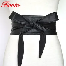 Autumn Winter Solid Multicolor Wide Waist Belts Women's Fashion Accessories Wild Decorative Ribbons Bow Tie Leather Belts AN1161