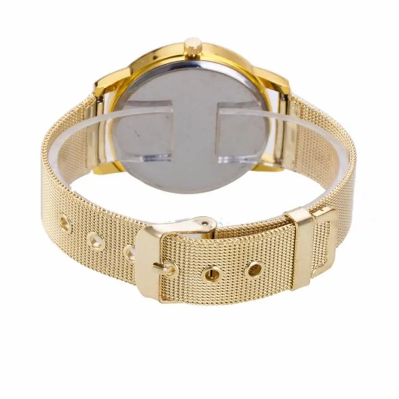 Изысканные Аналоговые кварцевые наручные часы модные женские Кристальные золотые стразы из нержавеющей стали наручные часы с ремешком-сеткой подарок часы Relogio# S