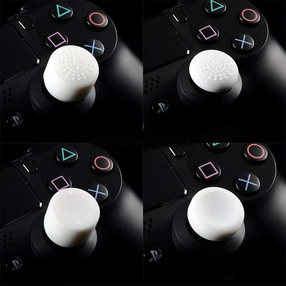 White Thumb Grip Thumbstick Joystick Cap 4 Styles All 8 Units FPS Professional Sets Pack for PS2, PS3, PS4, Xbox 360,Controller