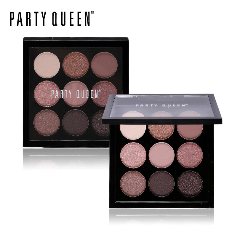 Палитра теней для век вечеринки Queen 9 Earth Matte Color Nude мерцающие пигментные блестящие