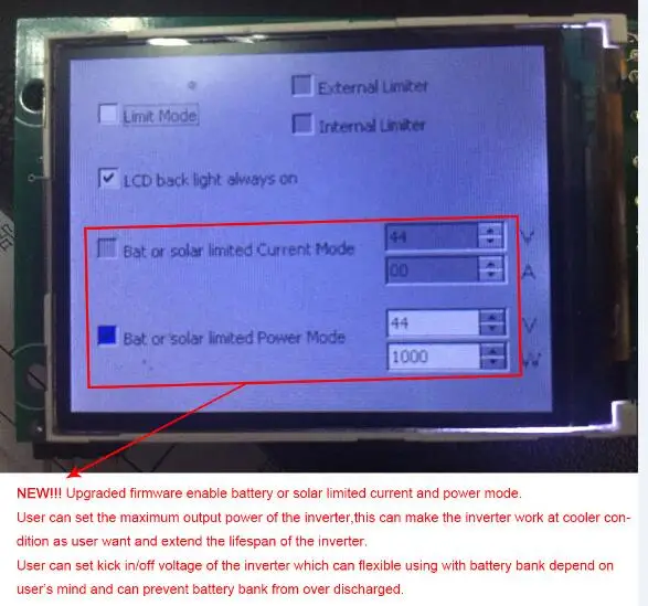 1000 Вт lcd Солнечный Grid-Tie инвертор MPPT чистая синусоида с ограничителем функции AC110V/230 V Батарея разрядка мощность