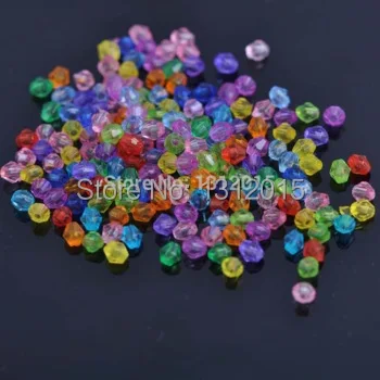 

Wholesale 6mm 400pcs Mixed Color Acrylic Clear crystal Spacer biconical Beads,Fit jewelry DIY Free shipping Z92