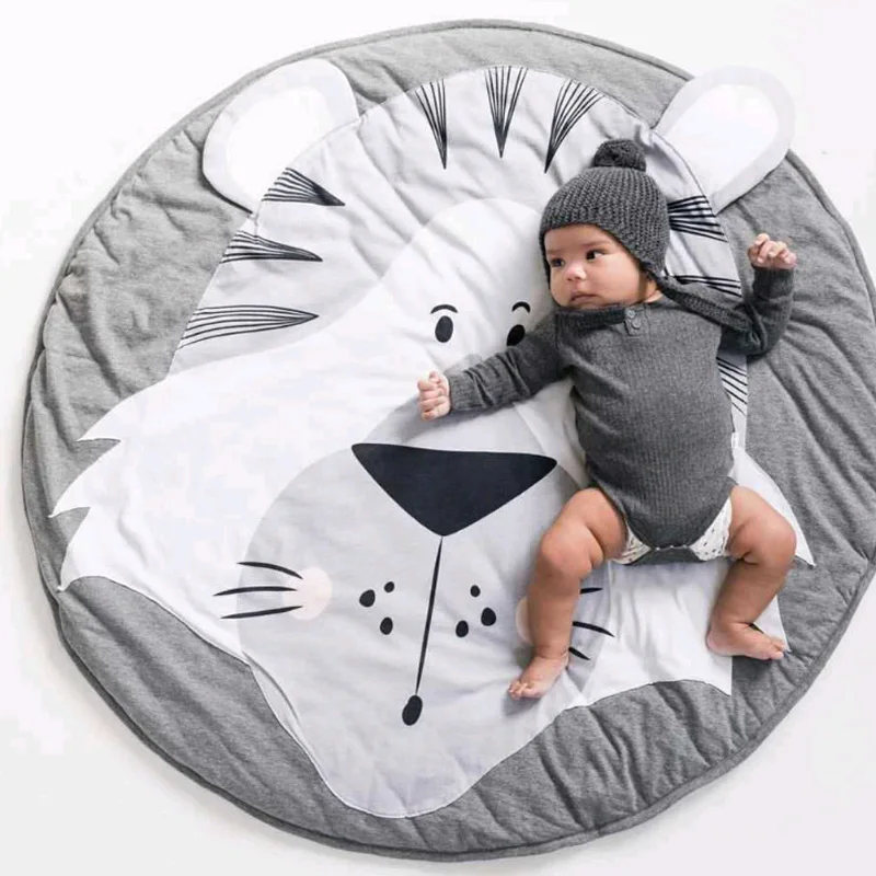 Детский игровой коврик 90 см Ползунки для новорожденных круглый ковер коврик для пола животные развивающий коврик для детей игровой коврик украшение комнаты