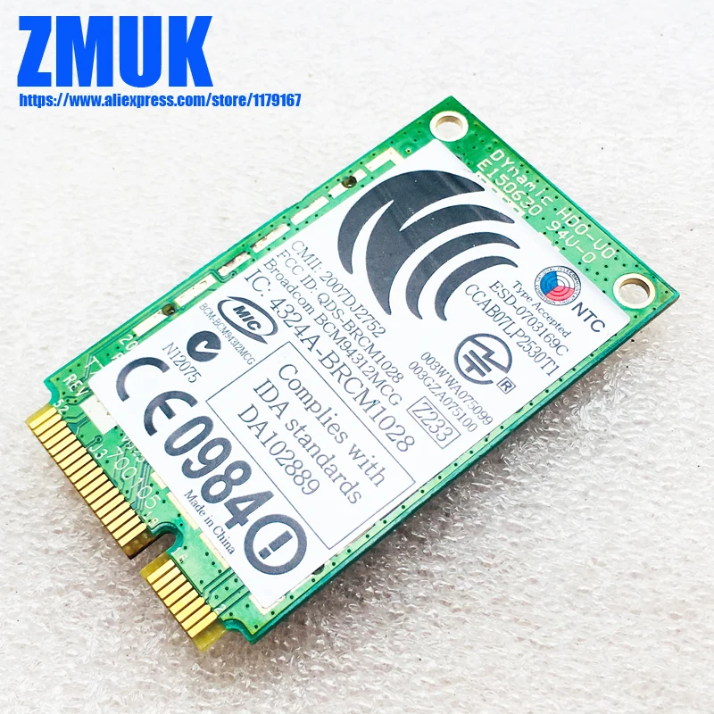 DW1395 BCM94312MCG Mini PCI-E карта для DELL D420 D430 D520 D620 M1330 D630 M2300 M4300 M6300 M65 M90 1420 1525 1720 серии