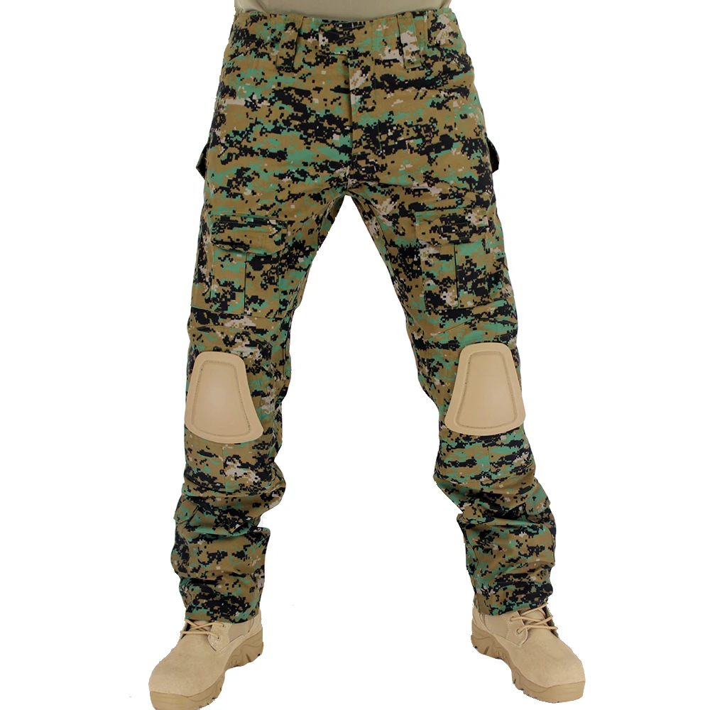 Военная Униформа тактический бой Брюки для девочек с наколенниками Airsoft Пейнтбол
