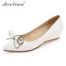 Meotina Chaussures Femmes Arc Talons Bas Dames Talons Compensés Chaussures De Mariée Chaussures En Cuir verni Blanc Rouge Plus La Taille 9 10 40 42 43