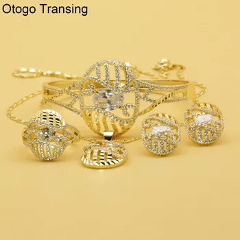 

Otogo Transing Pendant/ Earrings/Bracelet Jewelry Sets Gold Color red crystal Zirconia Classic Bridal Jewelry Set Women SET203