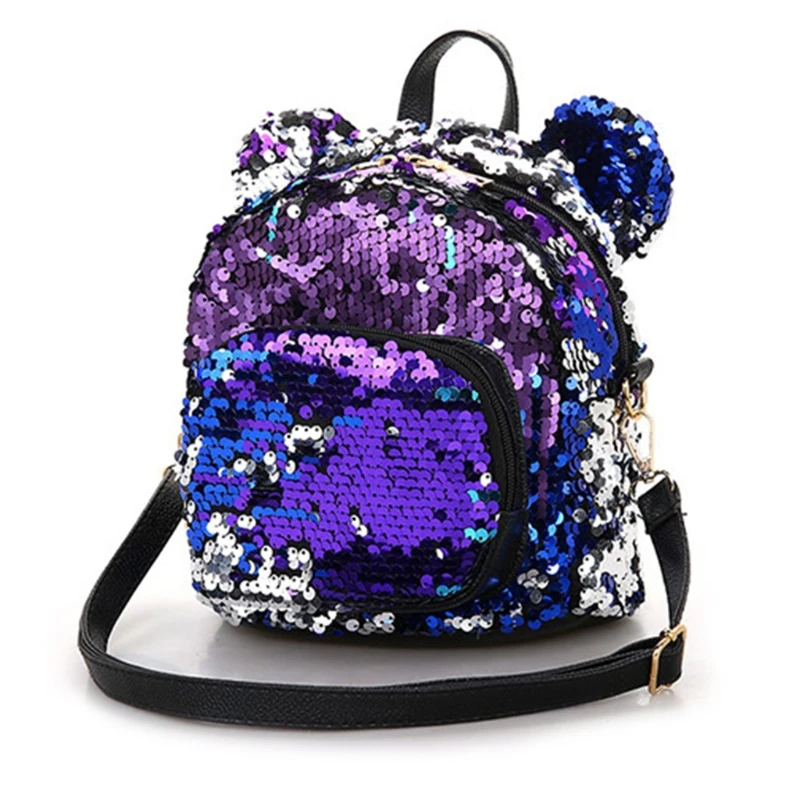 

High Quality Fashion Colorful Women Girls Sequins Mini Backpack School Satchel Travel Shoulder Bag Rucksack 2019 New