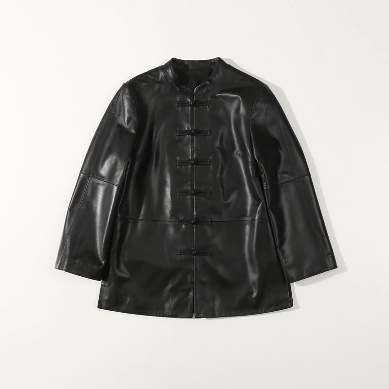 2019 spring new genuine leather female Tang suit leather single high quality jacket women leather jacket