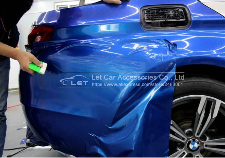 Автомобильный Стайлинг синий глянцевый металлический блестящий стикер для автомобиля обертывания глянцевые конфеты виниловая пленка