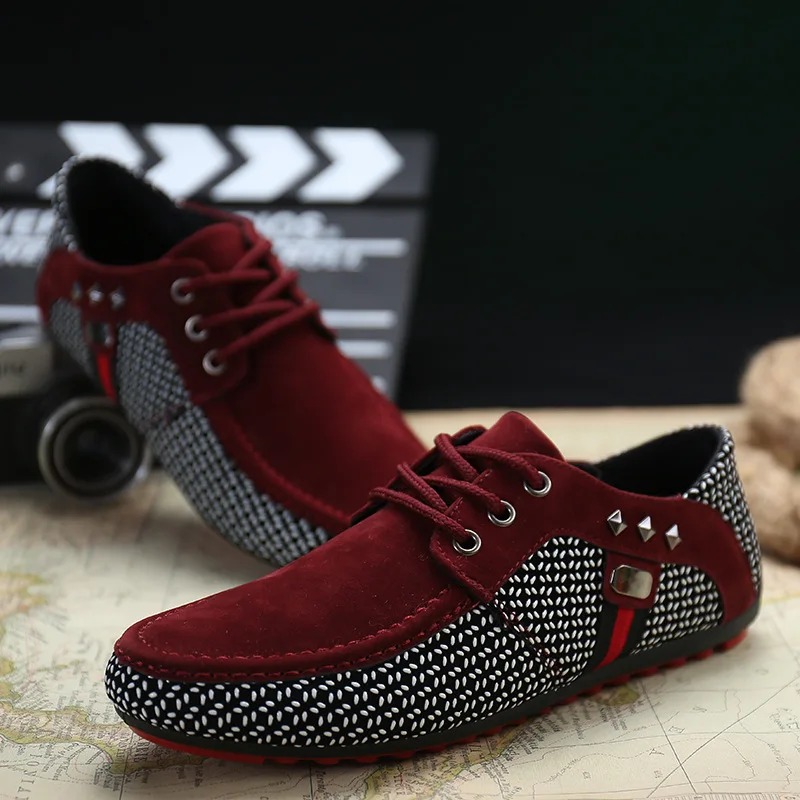 

Spring and Autumn New Breathable Men's Peas Shoes England Casual Lace Fashion Trend Large Size Men's Shoes
